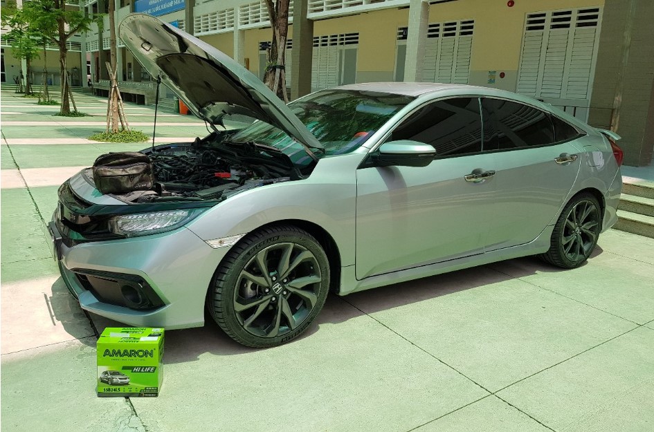 Ắc quy amaron cho xe Honda Civic giá rẻ thái Bình