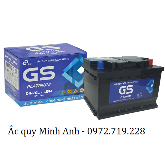 Ắc quy GS MF DIN70 - LBN (12V - 70Ah)