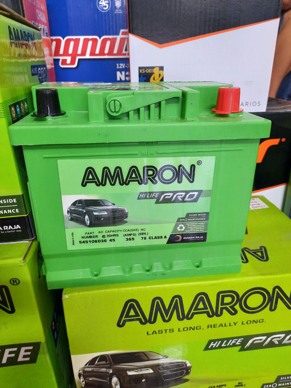Ắc quy Amaron Din45 cao cấp chuyên dùng cho ắc quy xe Huyndai Accent Ắc quy Amaron Din45 cao cấp chuyên dùng cho ắc quy xe Huyndai Accent