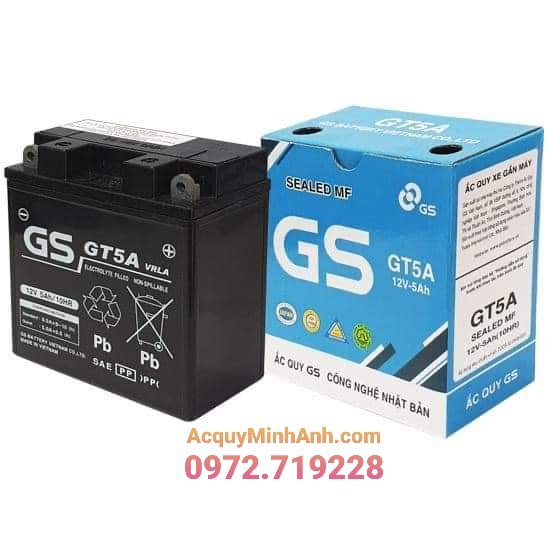 Ắc quy xe máy GS GT5A chính hãng Ắc quy xe máy GS GT5A chính hãng
