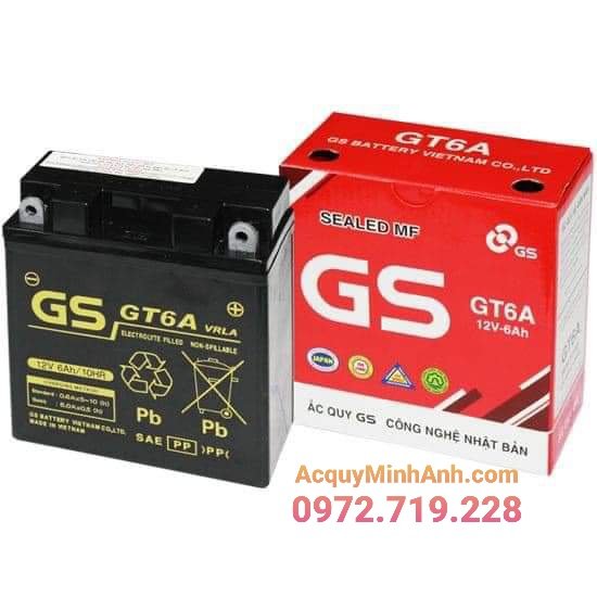 Ắc quy xe máy GS GT6A chính hãng Ắc quy xe máy GS GT6A chính hãng