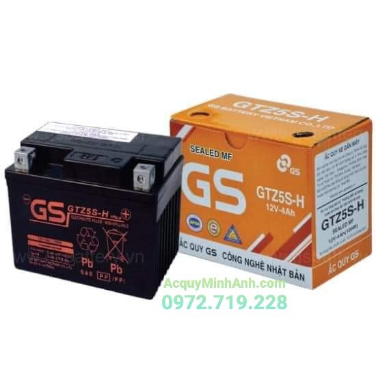 Ắc quy xe máy GS GTZ5S-H chính hãng Ắc quy xe máy GS GTZ5S-H chính hãng