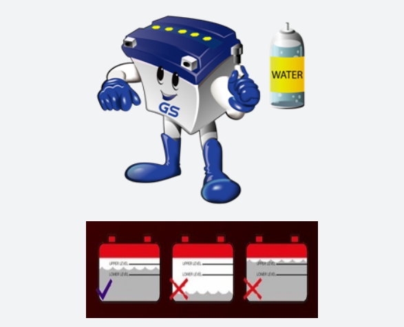 Chỉ châm thêm nước cất trong khi bảo dưỡng bình ắc quy chì axit Chỉ châm thêm nước cất trong khi bảo dưỡng bình ắc quy chì axit