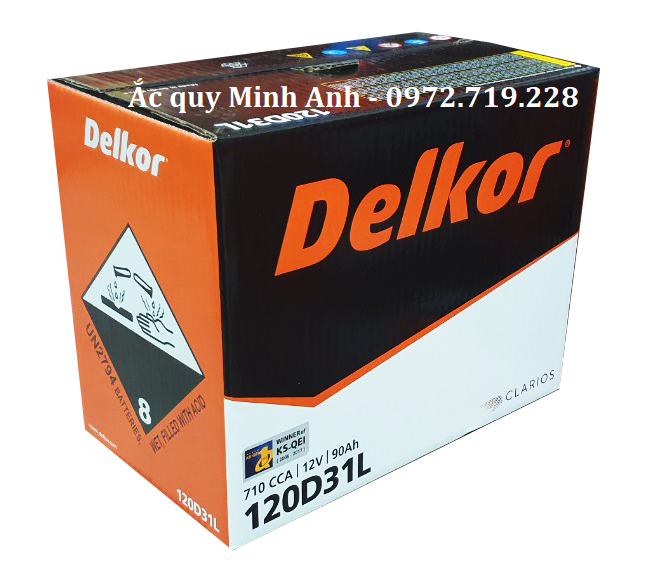 Ắc quy DELKOR 120D31L 12V - 90Ah chính hãng Ắc quy DELKOR 120D31L 12V - 90Ah chính hãng