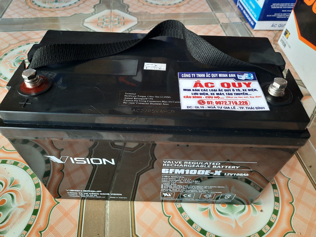 Ắc Quy Vision 6FM100E-X 12V-100AH